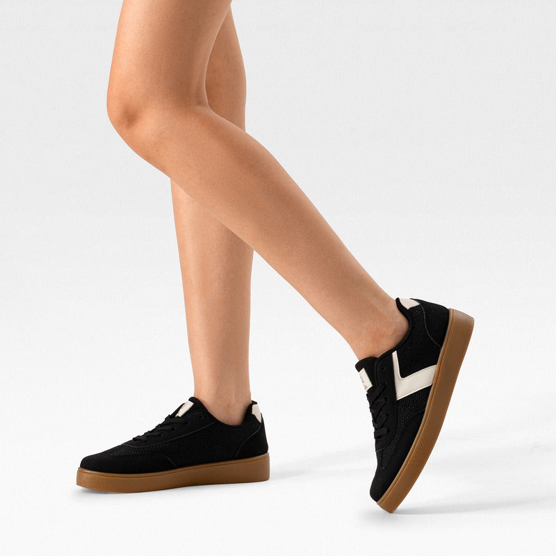 Weide Tenis Deportivos Mujer Con Cordones Ajustables, Suela Pvc Antideslizante Y Estilo Retro