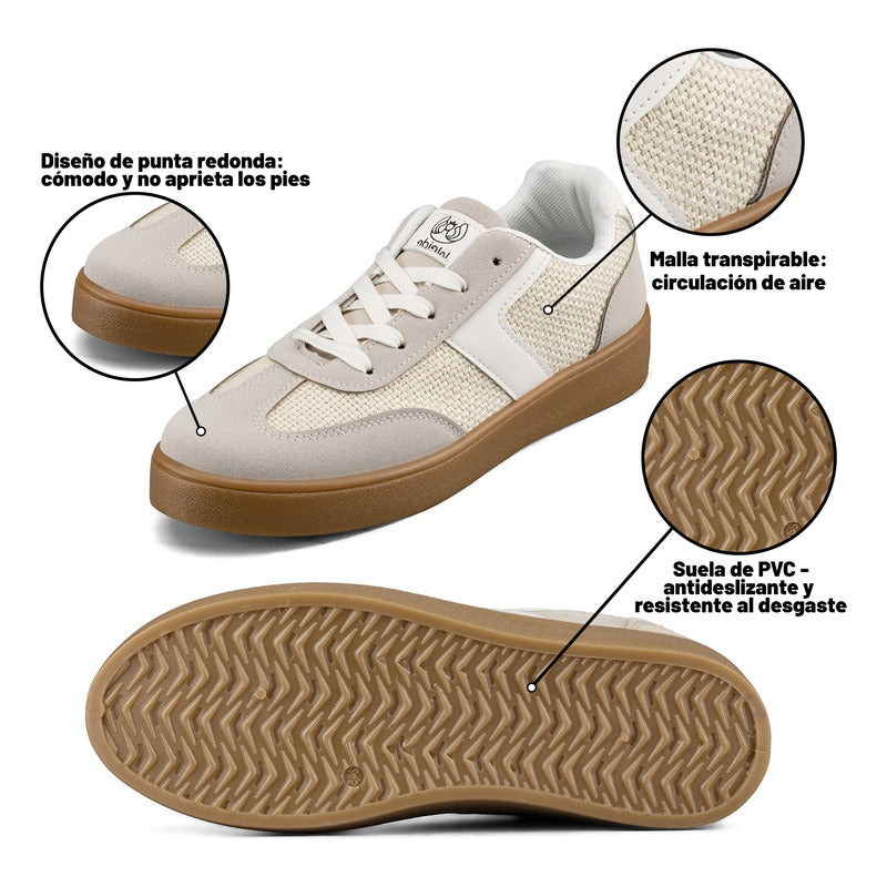 Weide Tenis Deportivos Mujer Con Cordones Ajustables, Suela Pvc Antideslizante Y Estilo Retro