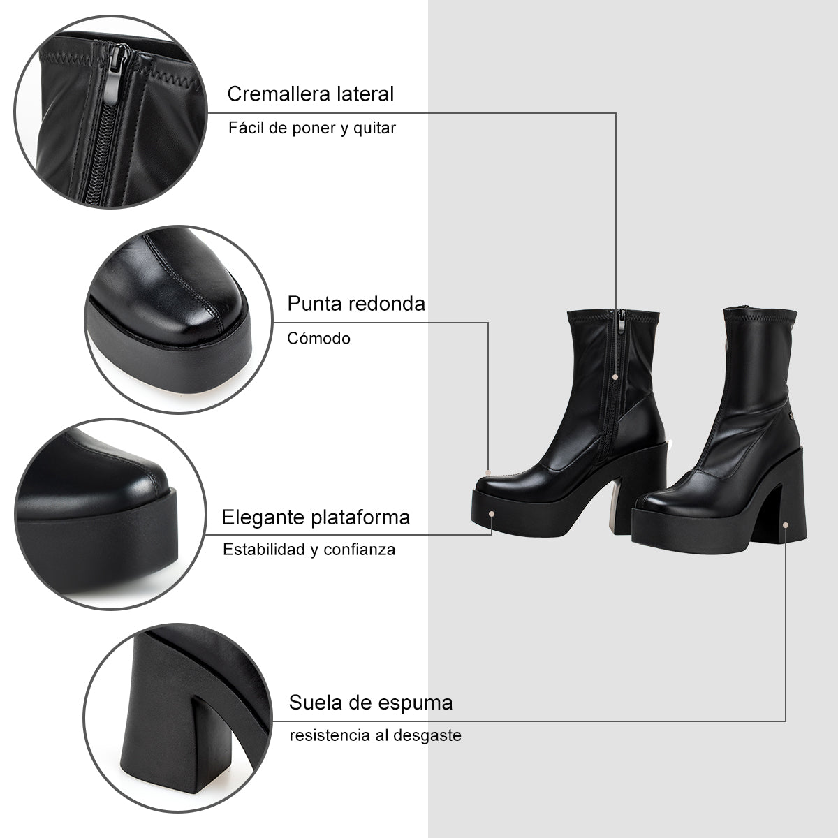 Botines Plataforma Mujer Weide MXCZY005