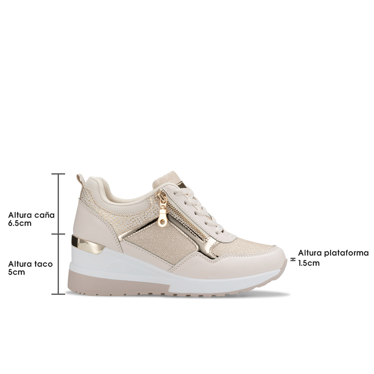 Tenis Mujer Weide zapatillas casual cuña 5 cm cómodas prácticas diseño hermoso