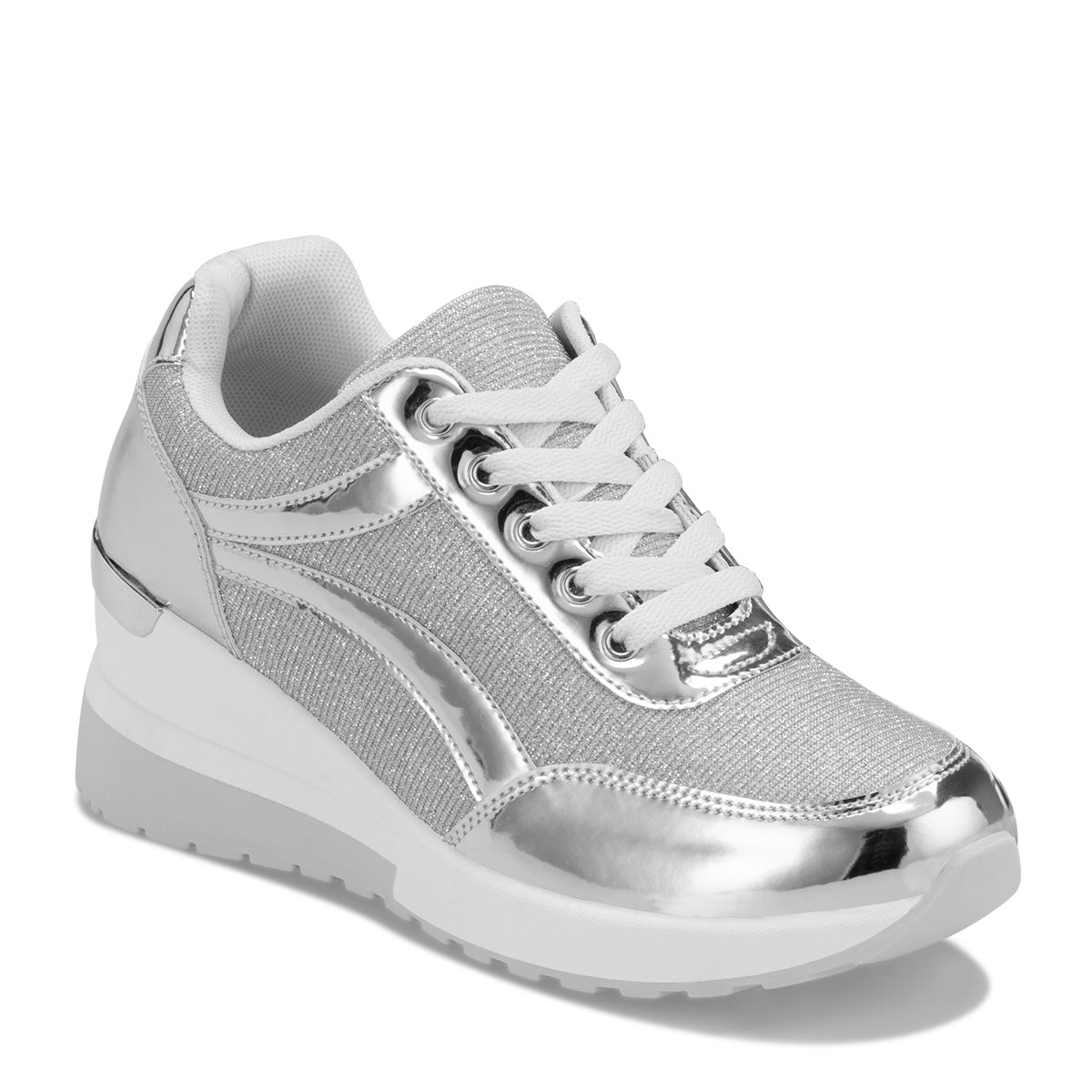 Tenis Mujer Weide MXJLL002 zapatillas casuales con cuña de 5 cm y lentejuelas brillantes