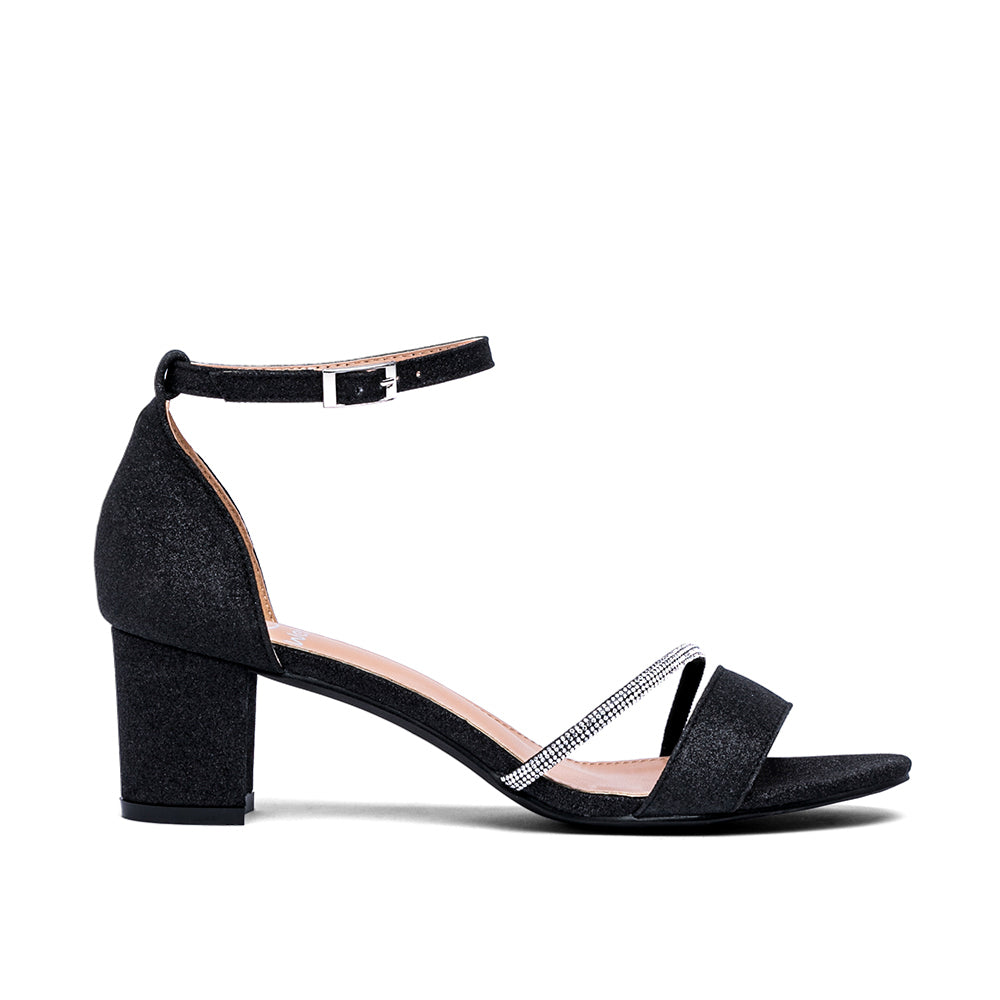 Sandalias mujer tacón medio 6.5 cm con diamante elegante para fiestas