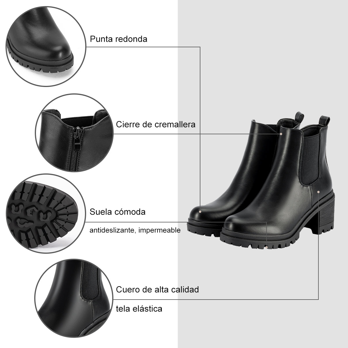 Botin Taco Mujer Weide MXZS001