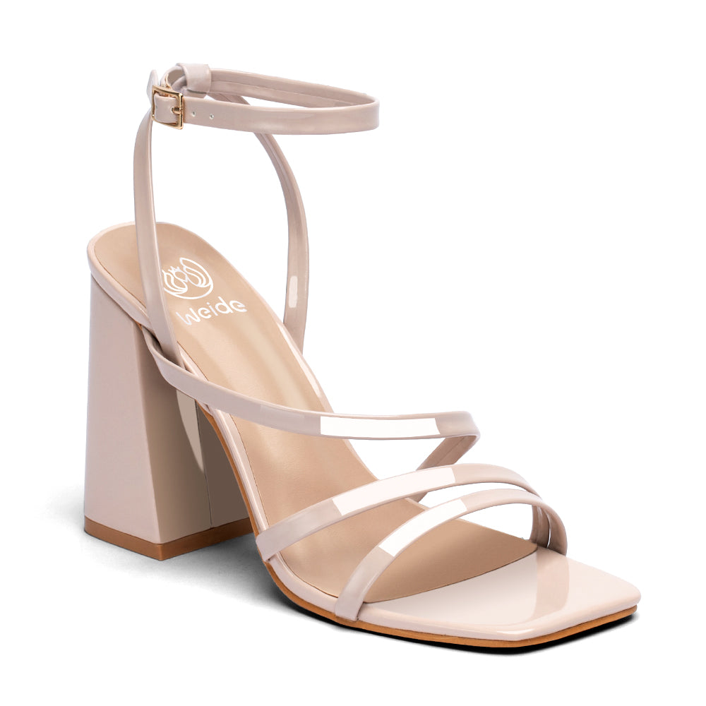 Zapatos Tacon Cuadrado Mujer Sandalias Tacón Zapatos Beige Mujer