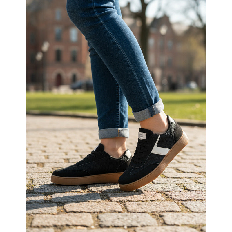 Weide Tenis Deportivos Mujer Con Cordones Ajustables, Suela Pvc Antideslizante Y Estilo Retro