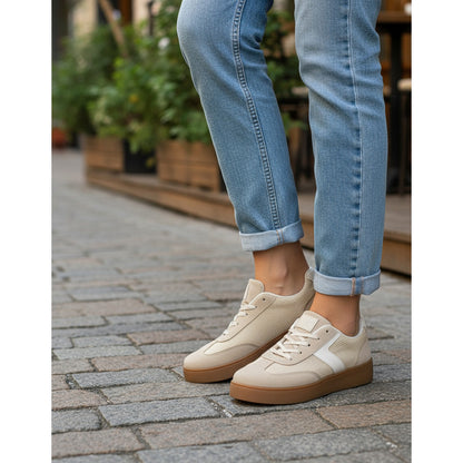 Weide Tenis Deportivos Mujer Con Cordones Ajustables, Suela Pvc Antideslizante Y Estilo Retro
