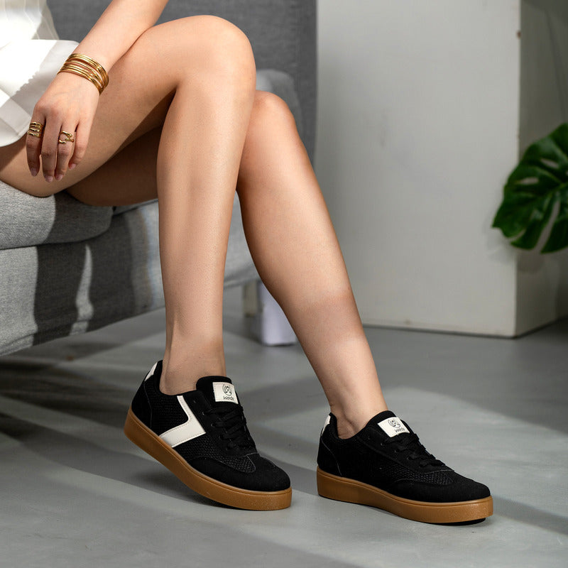 Weide Tenis Deportivos Mujer Con Cordones Ajustables, Suela Pvc Antideslizante Y Estilo Retro
