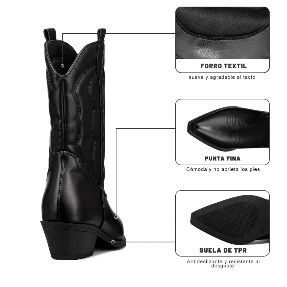 Botas Taco Mujer Weide MXCZY627