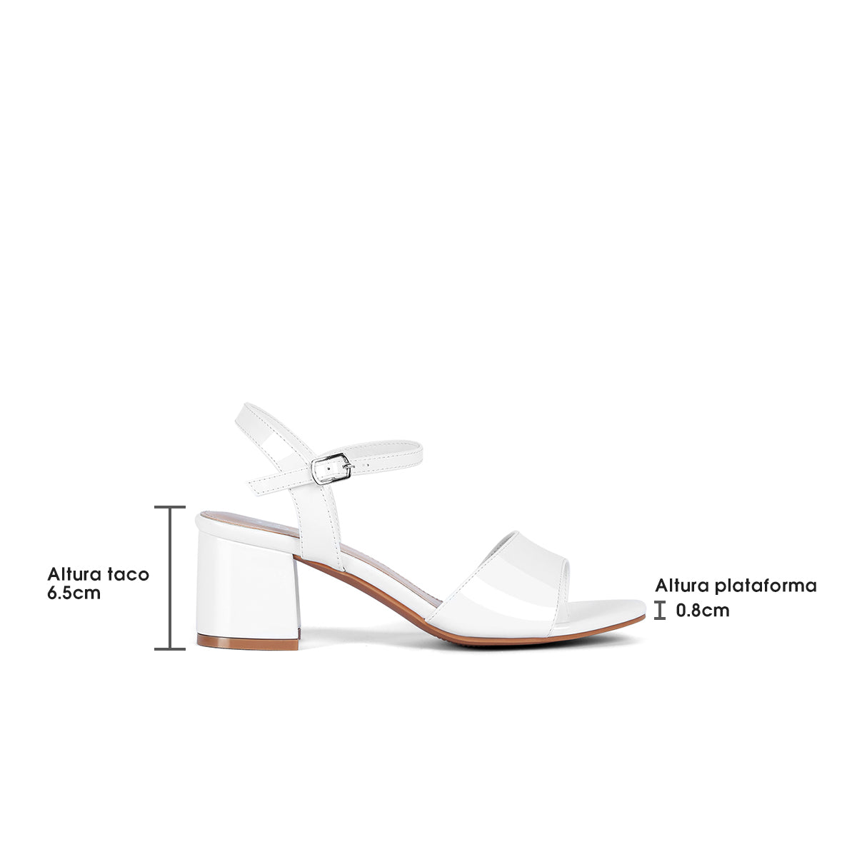 Sandalias Mujer de Tacón Redonda abiert con Charol Elegante Formal Weide