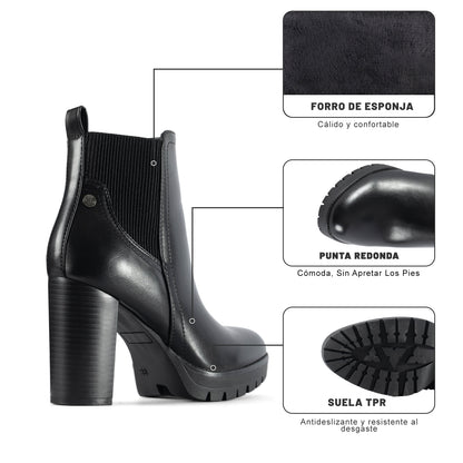 MXQBM06 Negro detalles de forro y suela