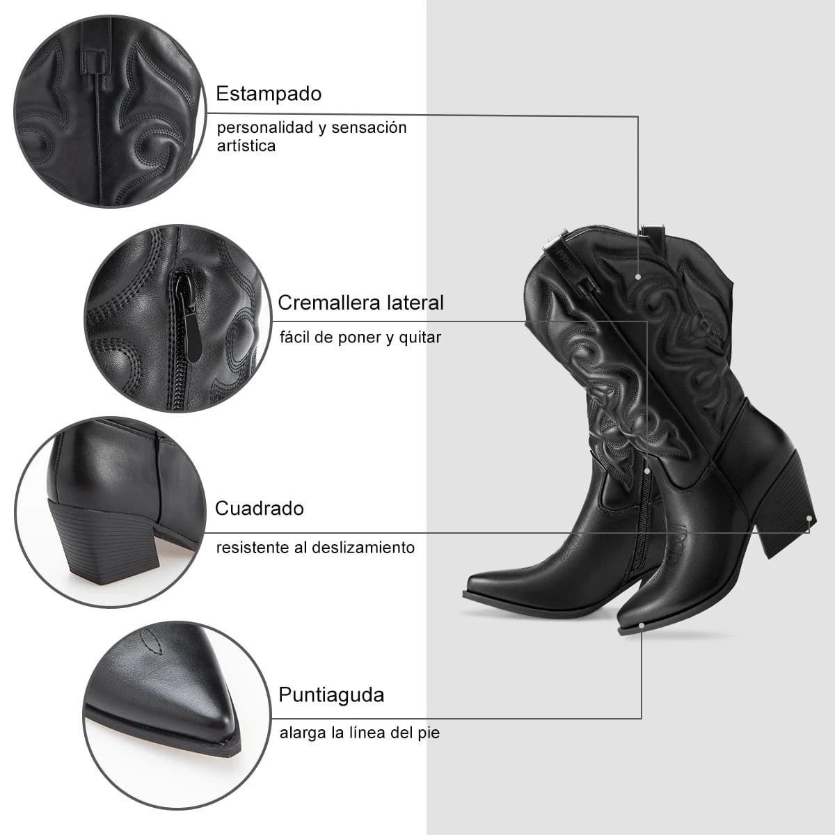 Botas Taco Mujer Weide MXRQ606