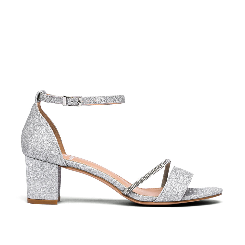 Sandalias Mujer de Tacón Redonda abiert con Diamante Elegante Fiestas Weide