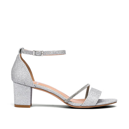 Sandalias Mujer de Tacón Redonda abiert con Diamante Elegante Fiestas Weide