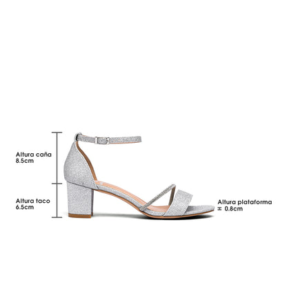 Sandalias Mujer de Tacón Redonda abiert con Diamante Elegante Fiestas Weide