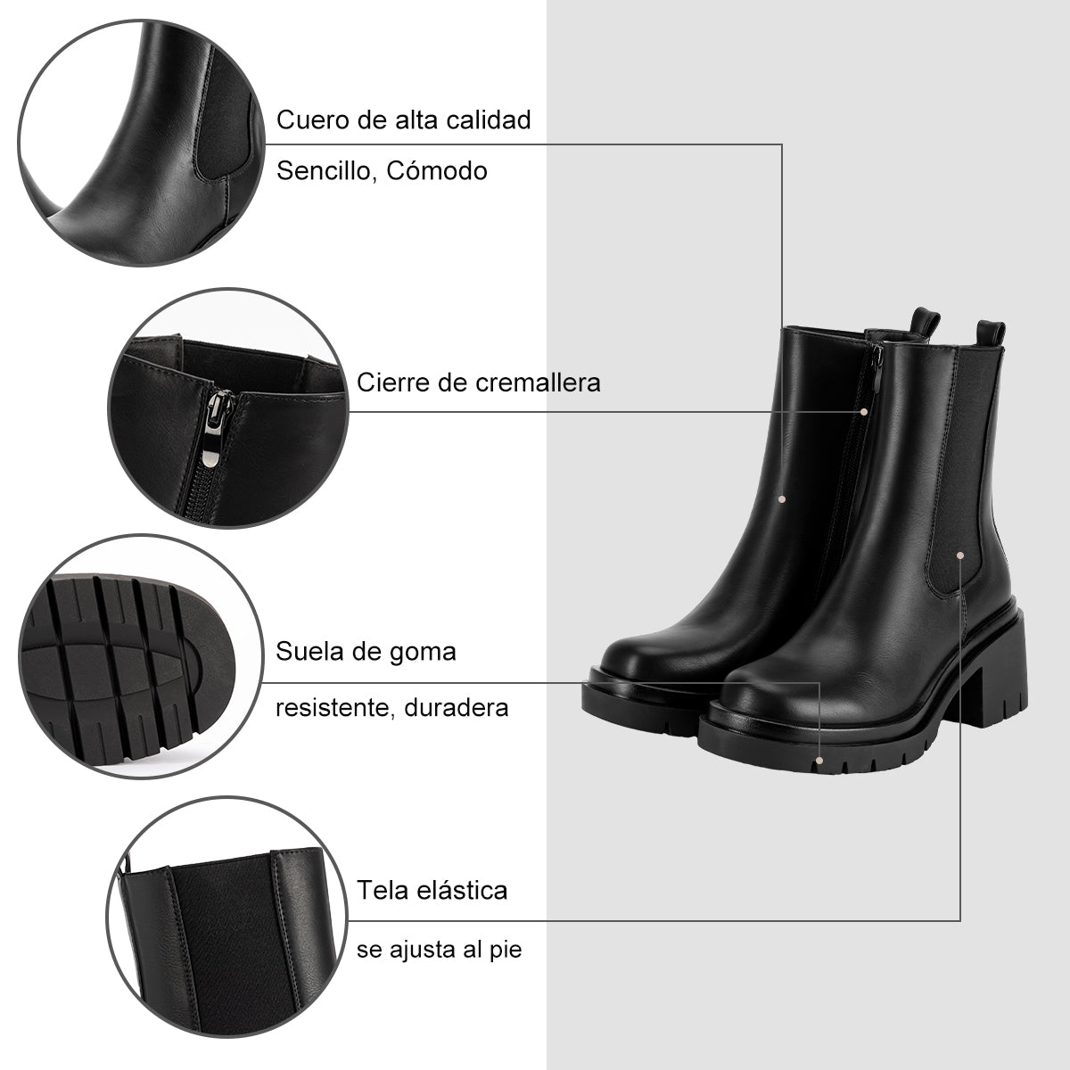 Botin Taco Mujer Weide MXZS004